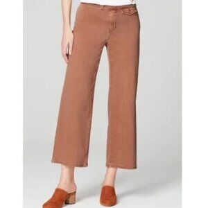 J Jill Full Leg Crops Pants Women Sz 14 Light Henna Fiftted New Wide Terra Cotta